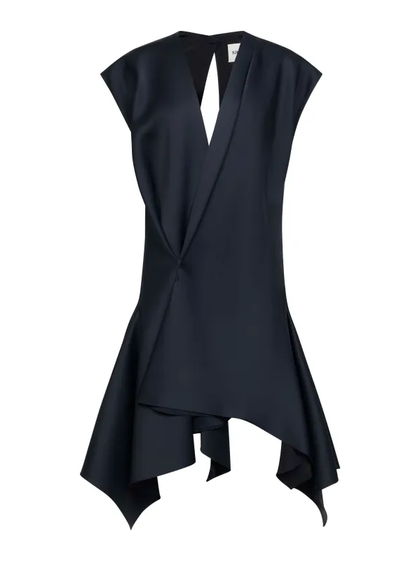 Black Viscose Blend Merith Mini Dress made by KHAITE