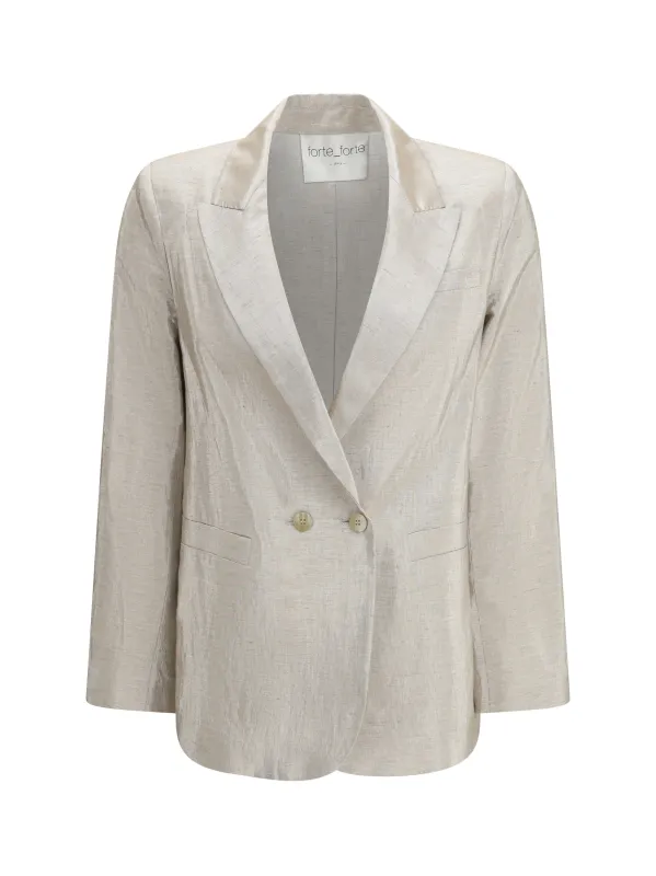 Double-Breasted Jacket Linen Lurex made by Forte Forte