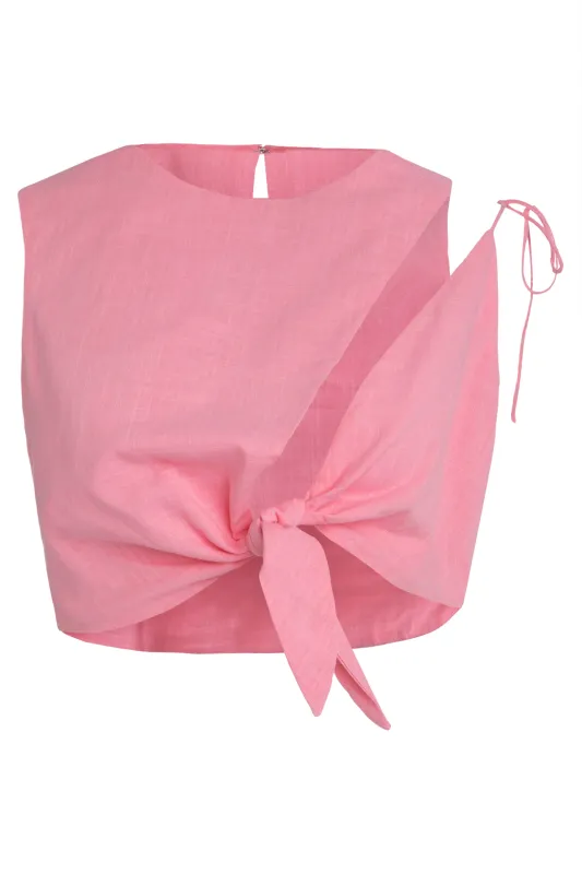 Cotton Crop Top with Decorative Bow made by Lord & Taylor