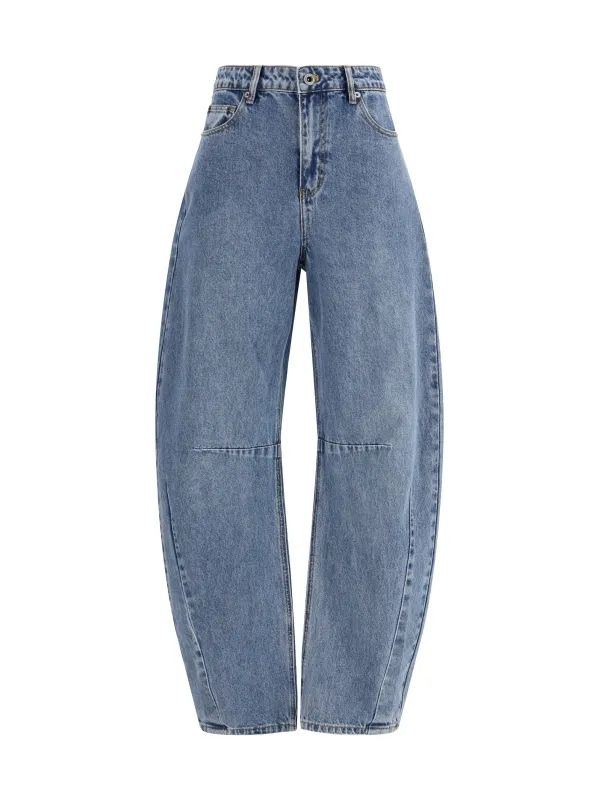 Jeans Barrel-leg Blue made by Self-Portrait