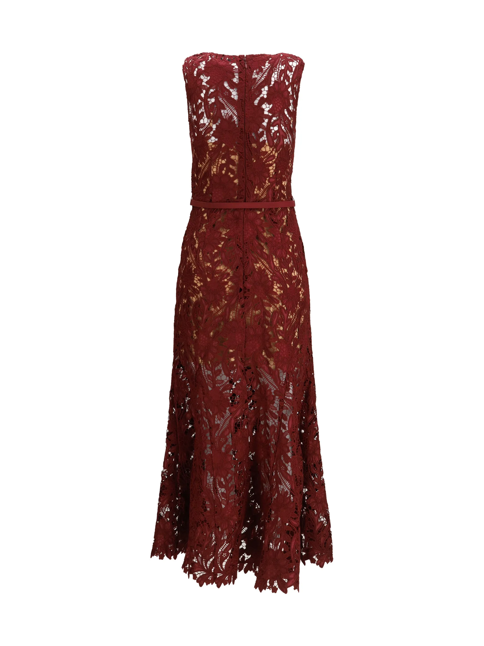Midi Dress Guipure Lace Burgundy sold by Lord & Taylor product image thumbnail 3