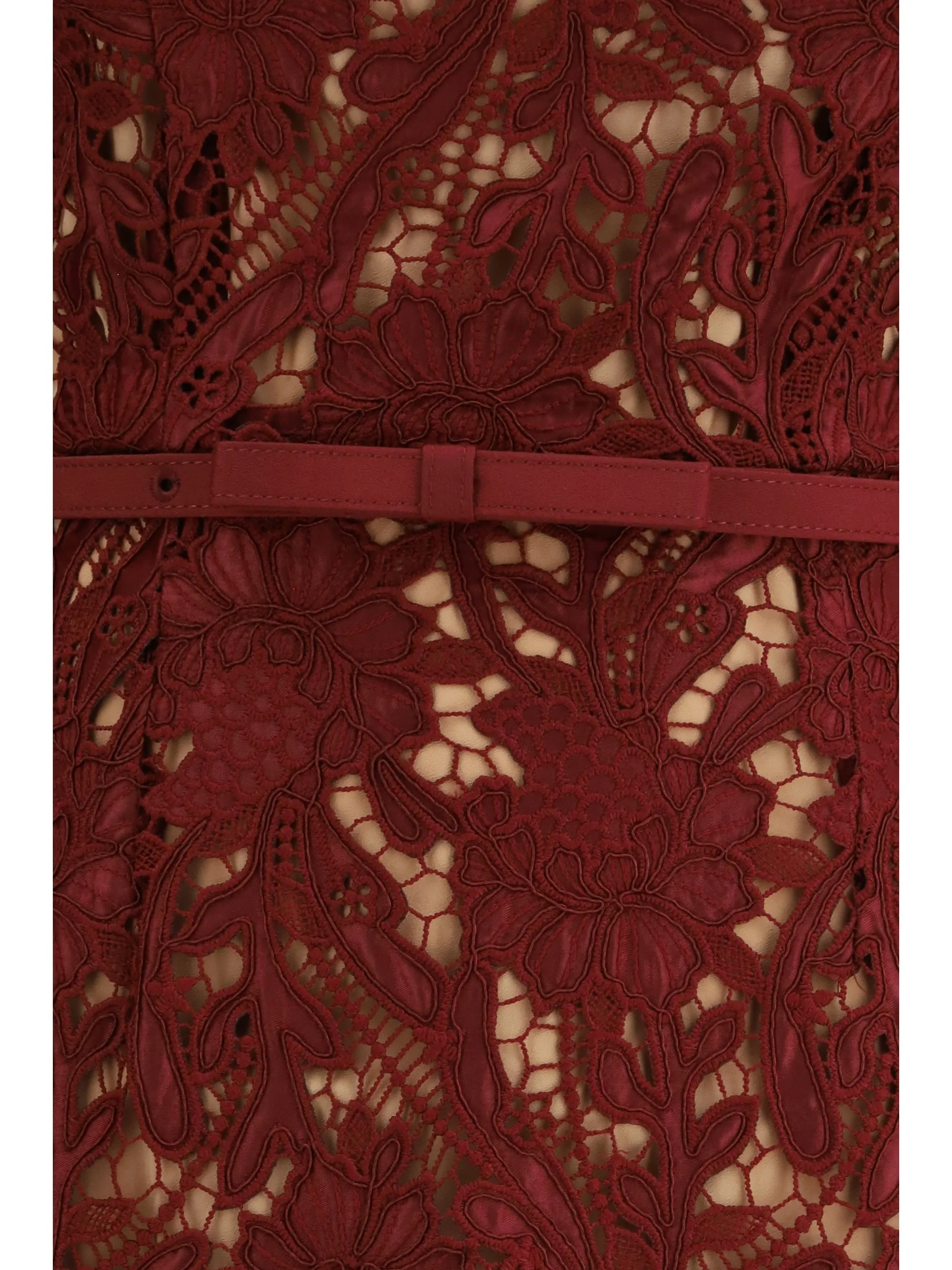 Midi Dress Guipure Lace Burgundy sold by Lord & Taylor product image thumbnail 2