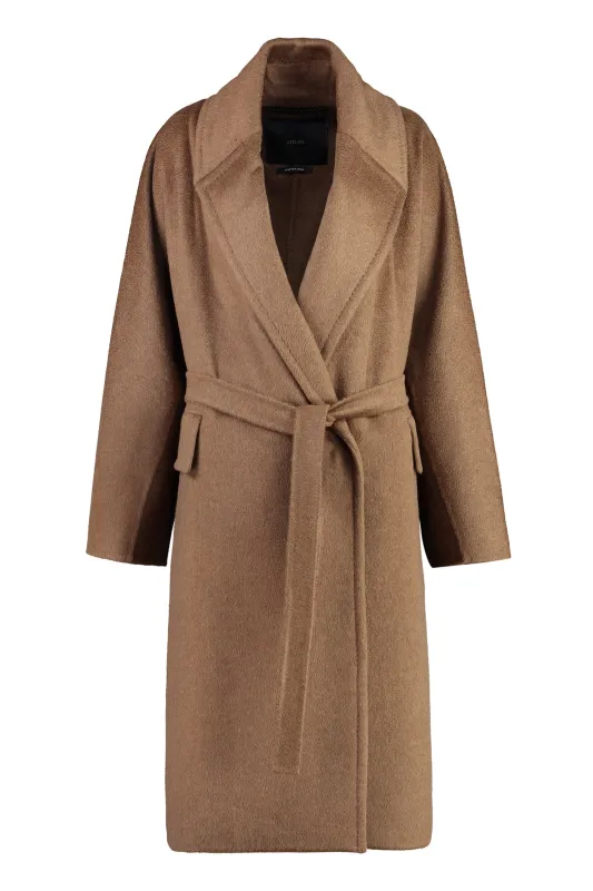 Oversize Belted Coat with Lapel Collar made by MaxMara