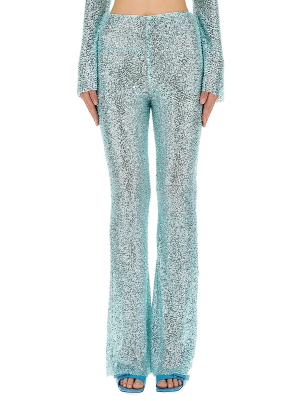 Beaded Slim Fit Pants made by Self-Portrait