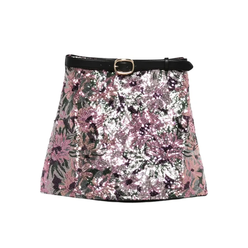 Pink Floral Pattern Skirt made by Self-Portrait