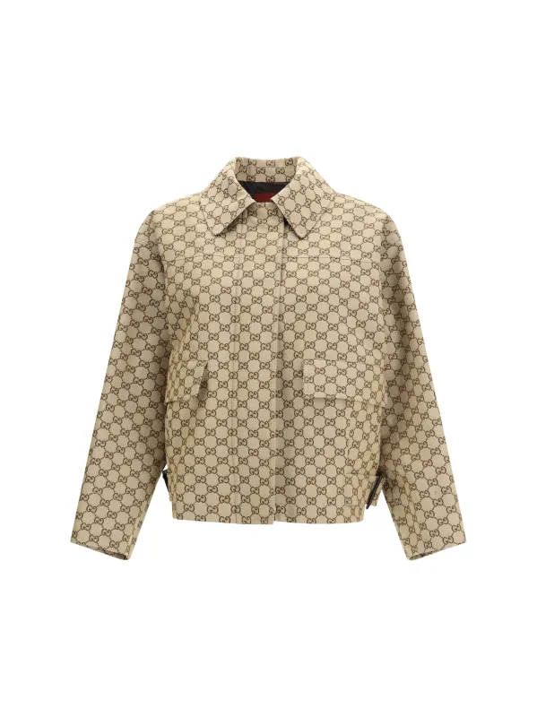 Bomber Jacket GG Canvas Camel/Ebony made by Gucci
