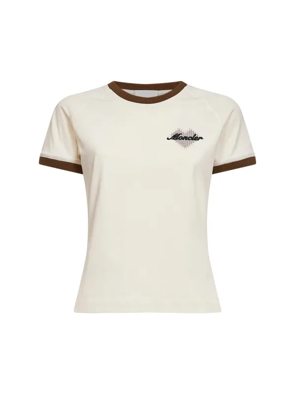 T-shirt Light Beige Stretch Jersey made by Moncler