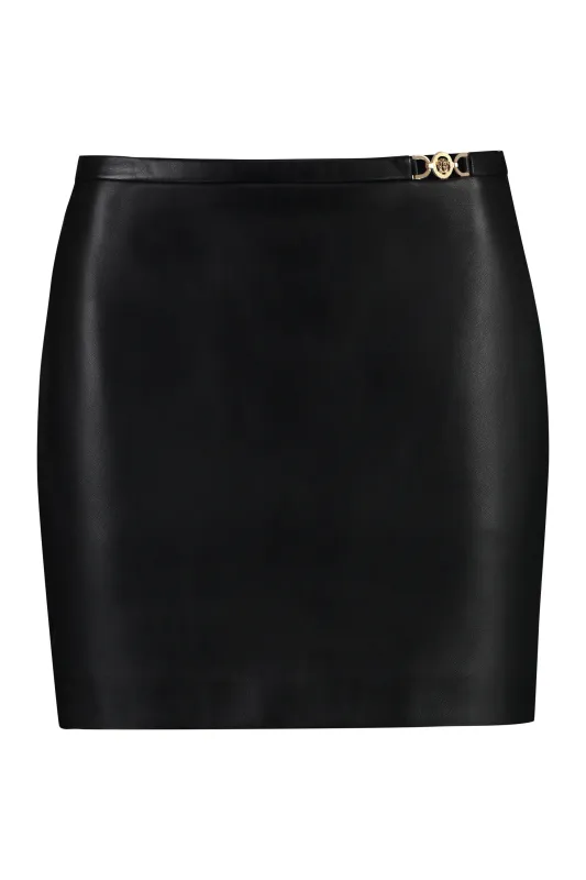 Leather Mini Skirt made by Versace