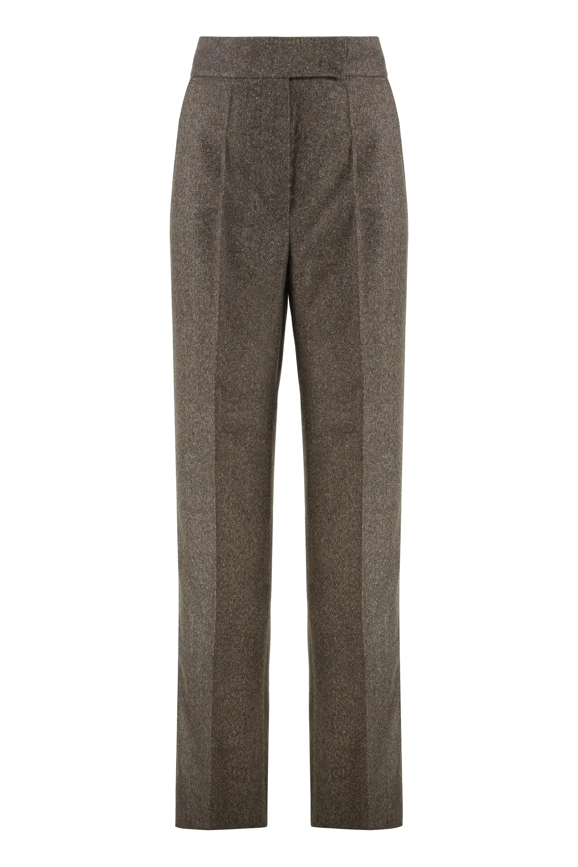 Wide-leg Trousers Wool Brown sold by Lord & Taylor