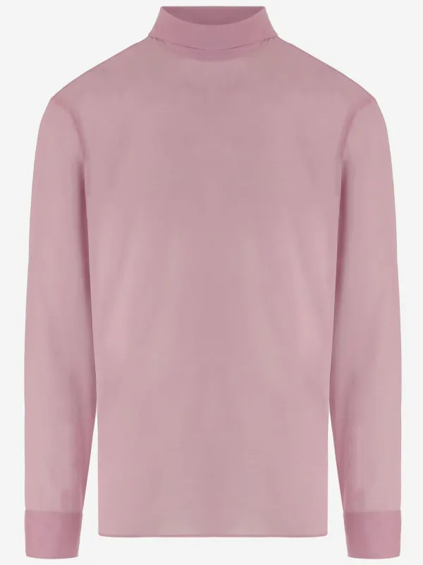 Stretch Silk Chiffon Shirt in Pink made by Gucci
