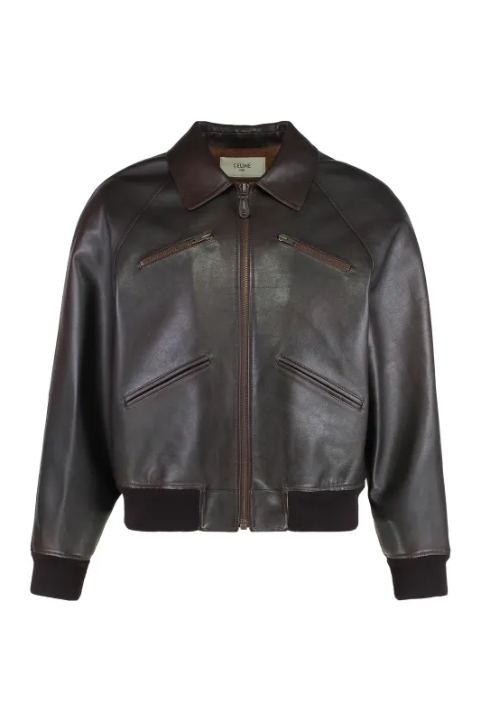 Calfskin Bomber Jacket made by Celine