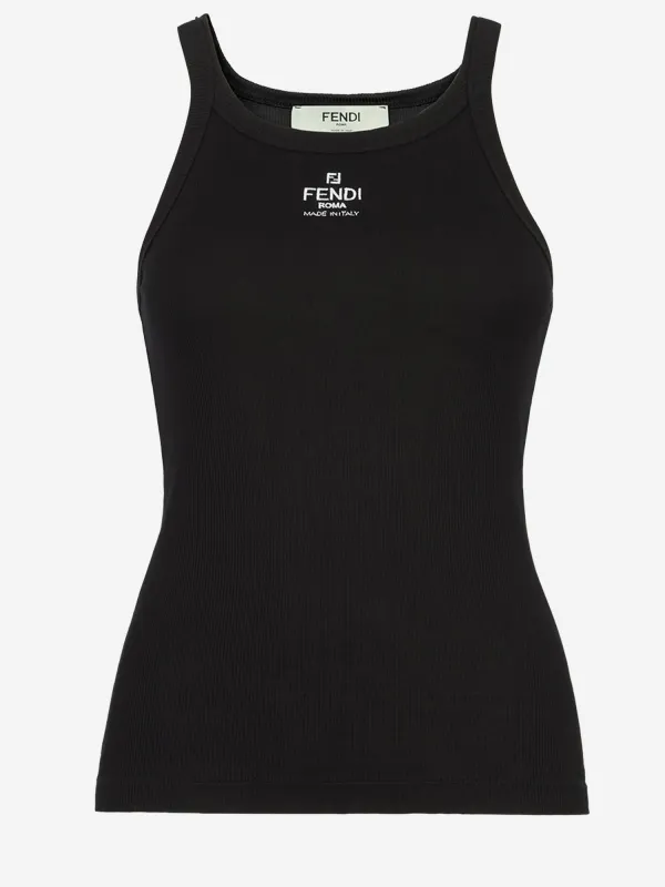 Stretch Cotton Top with Logo made by Fendi