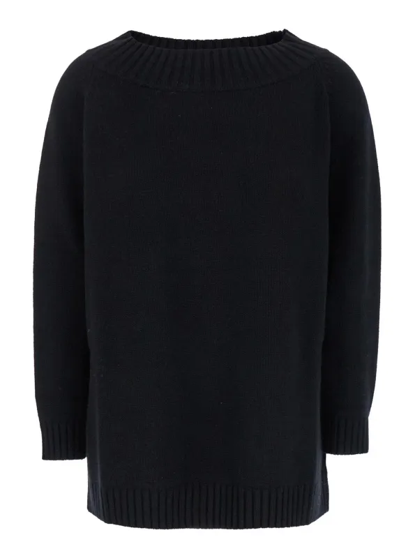 Black Sweater with Boat Neckline made by MaxMara
