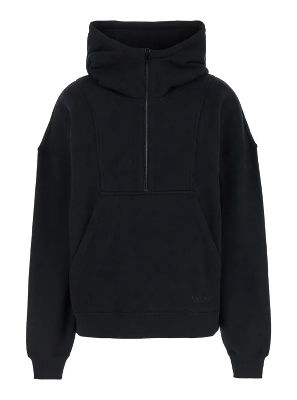 Oversized Black Hoodie with Kangaroo Pocket made by Yves Saint Laurent