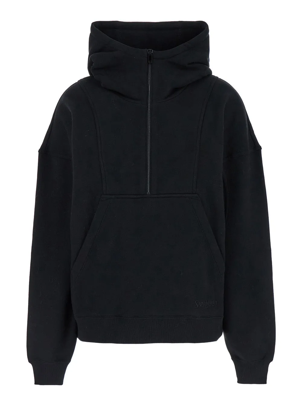 Oversized Black Hoodie with Kangaroo Pocket sold by Lord & Taylor