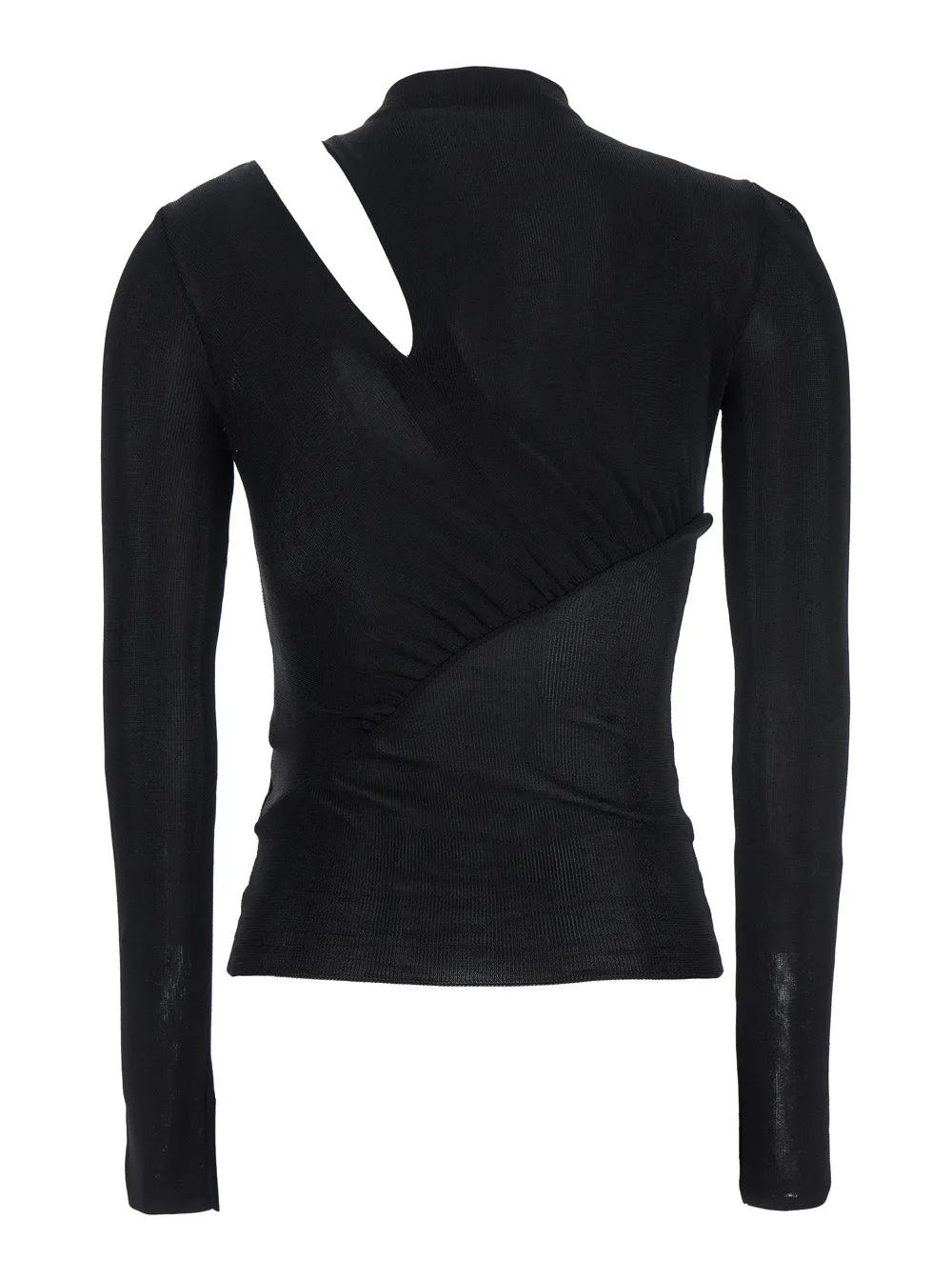 Black Long-Sleeve Top with Cut-Out Detail sold by Lord & Taylor product image thumbnail 2
