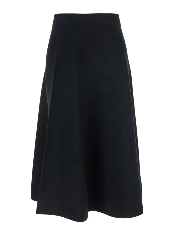 Black Midi Skirt with Elastic High Waist made by MaxMara