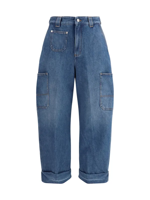 Jeans Cocoon Cargo Medium Blue made by Givenchy