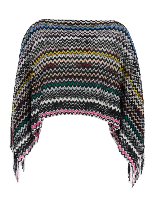 Cape with Boat Neck, Multicolour Viscose made by Missoni