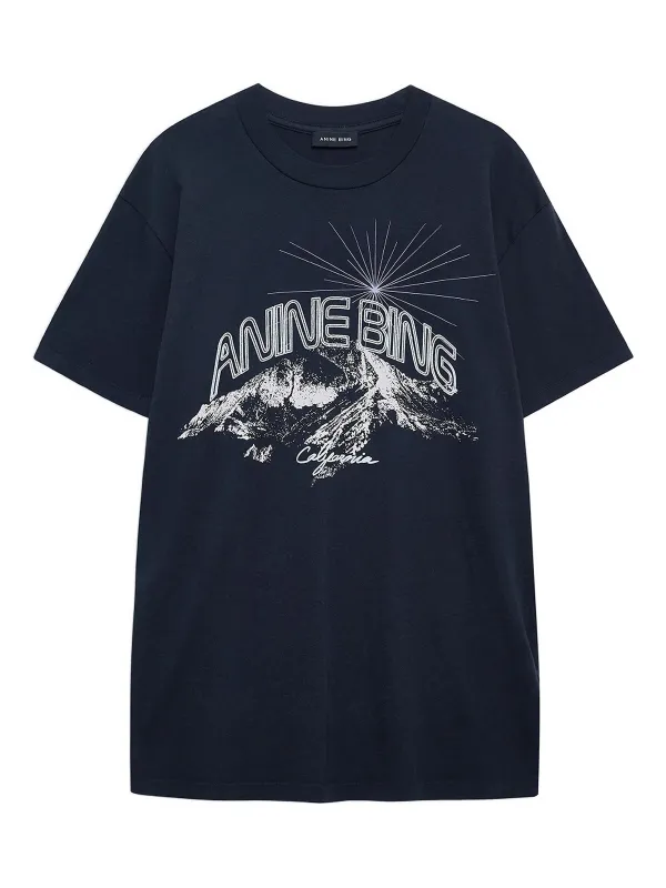 MC WALKER BLACK T-SHIRT WITH MOUNTAIN LOGO made by Anine Bing