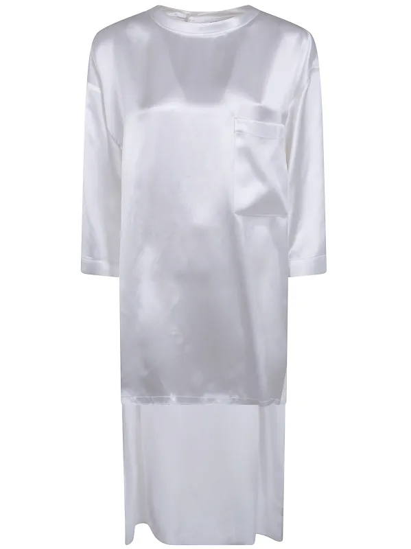 "TARA" SATIN ASYMMETRIC SHIRT made by DARKPARK