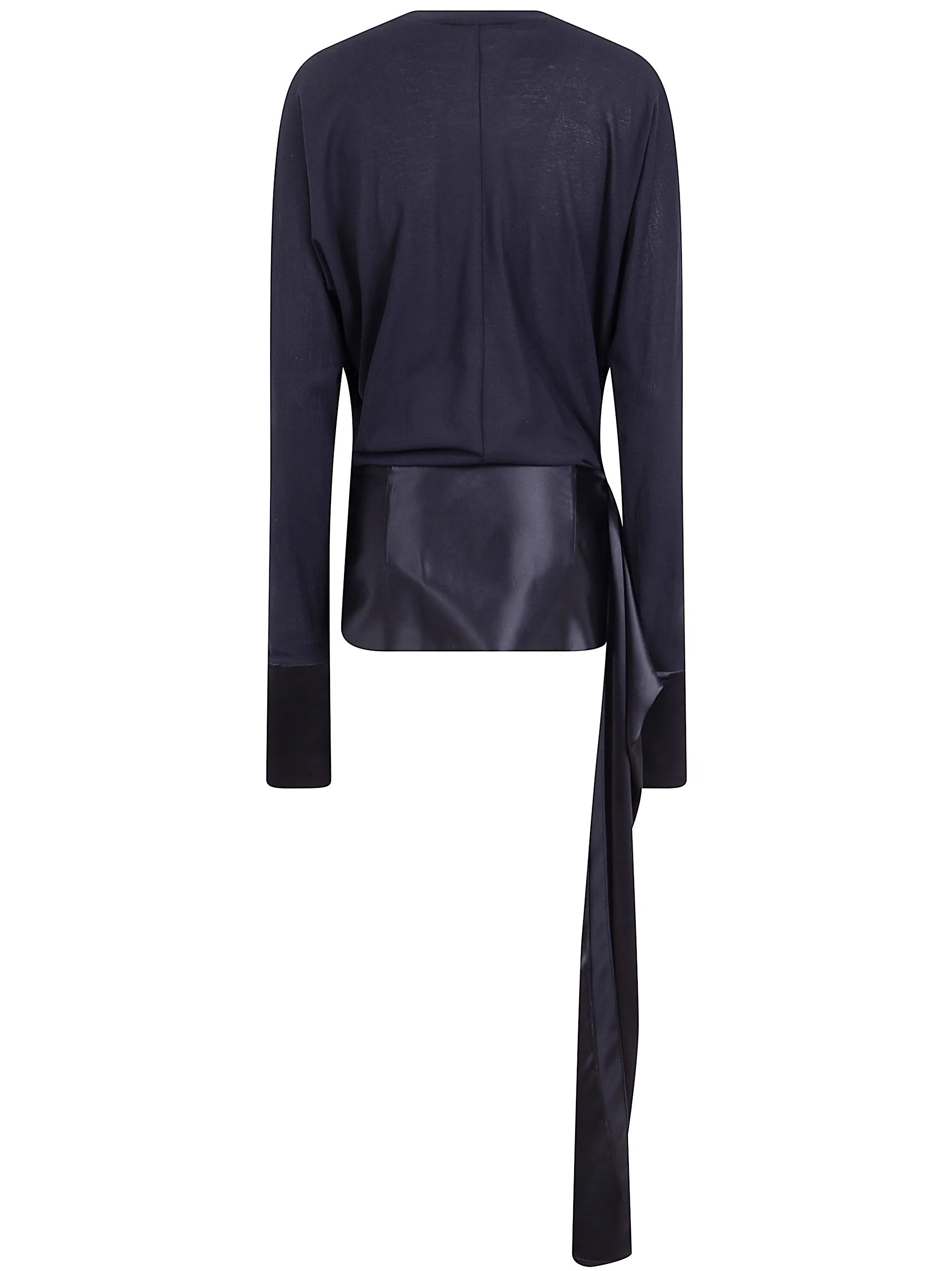 "LUNA" JERSEY TOP WITH DROPPED SATIN DETAILS sold by Lord & Taylor product image thumbnail 2