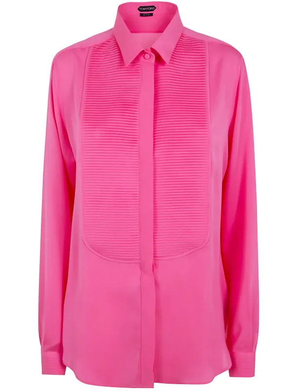 WASHED SILK GEORGETTE TUXEDO SHIRT made by Tom Ford