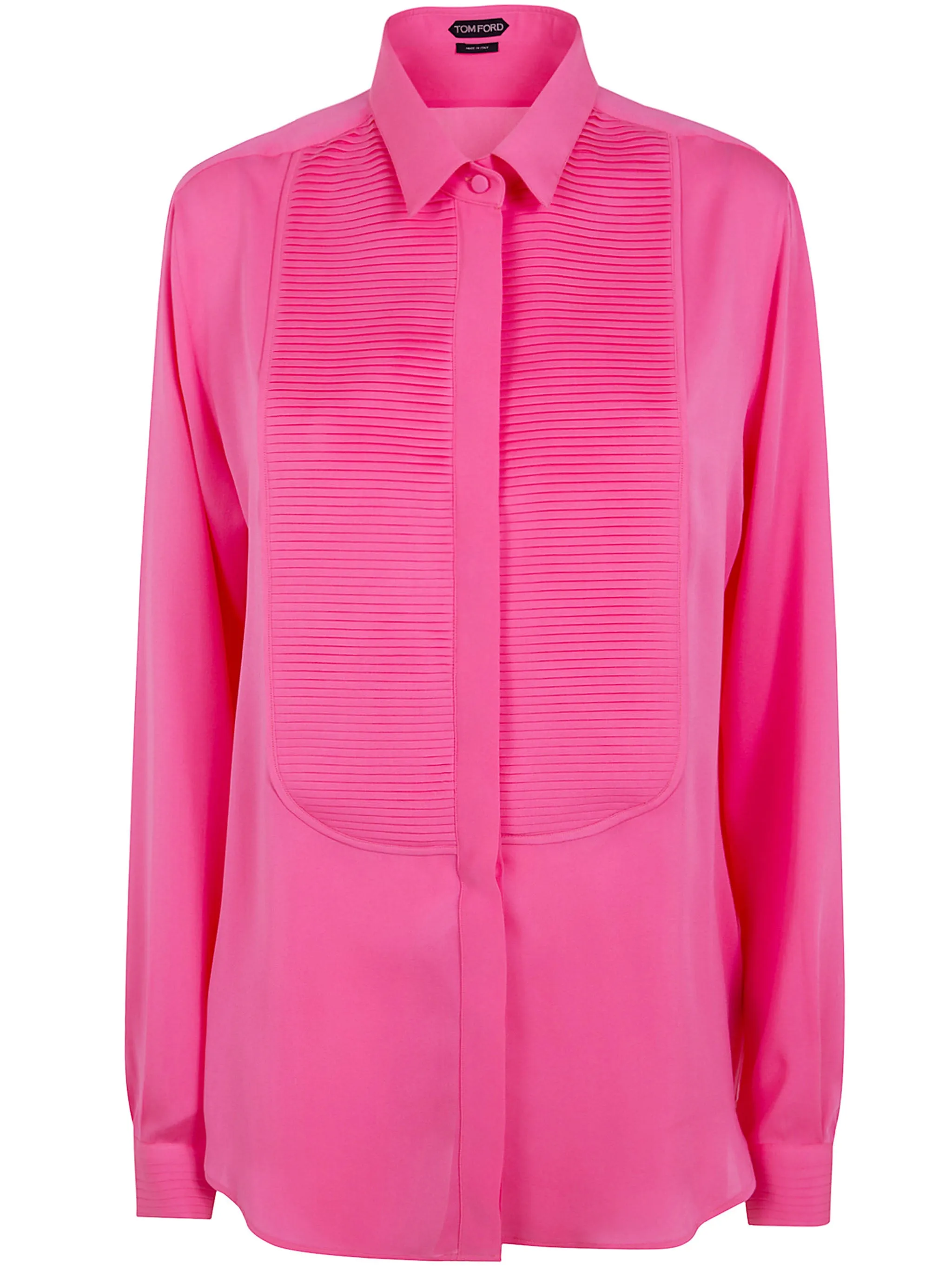 WASHED SILK GEORGETTE TUXEDO SHIRT sold by Lord & Taylor