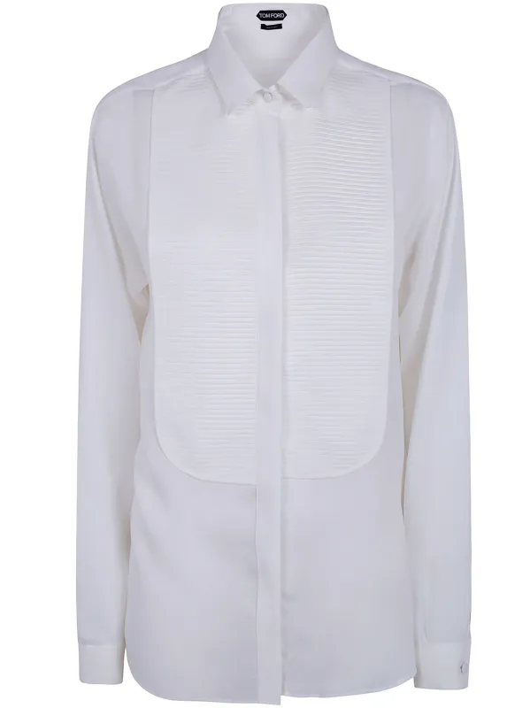 WASHED SILK GEORGETTE TUXEDO SHIRT made by Tom Ford