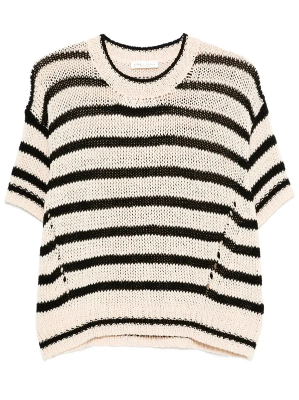 STRIPED KNITTED T-SHIRT made by Roberto Collina