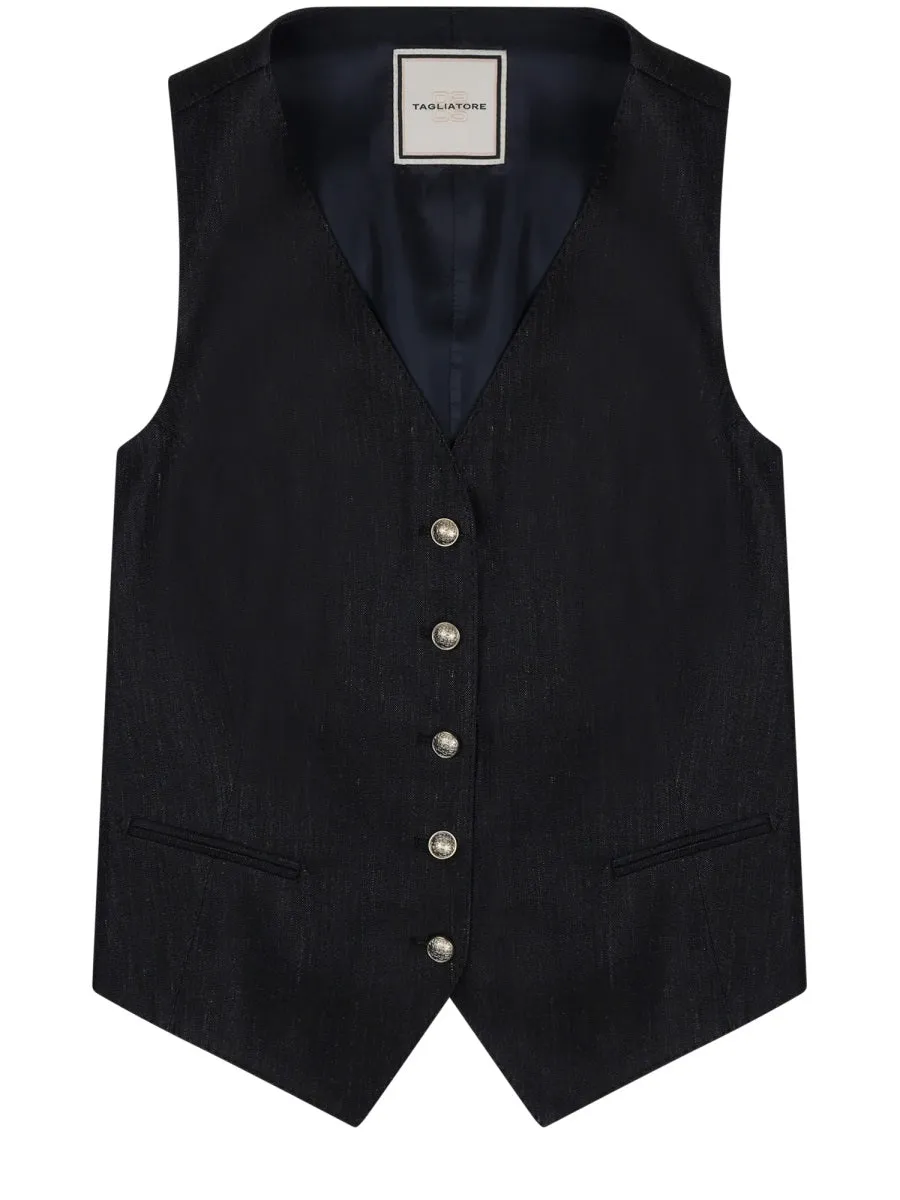 GILET IN LINO CON BOTTONI sold by Lord & Taylor