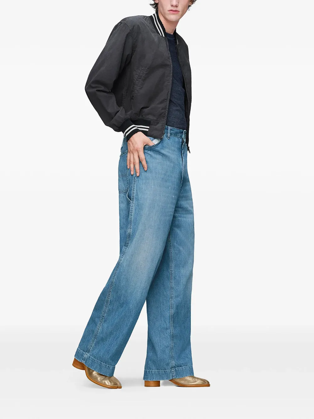 BLUE WIDE-LEG JEANS sold by Lord & Taylor product image thumbnail 4