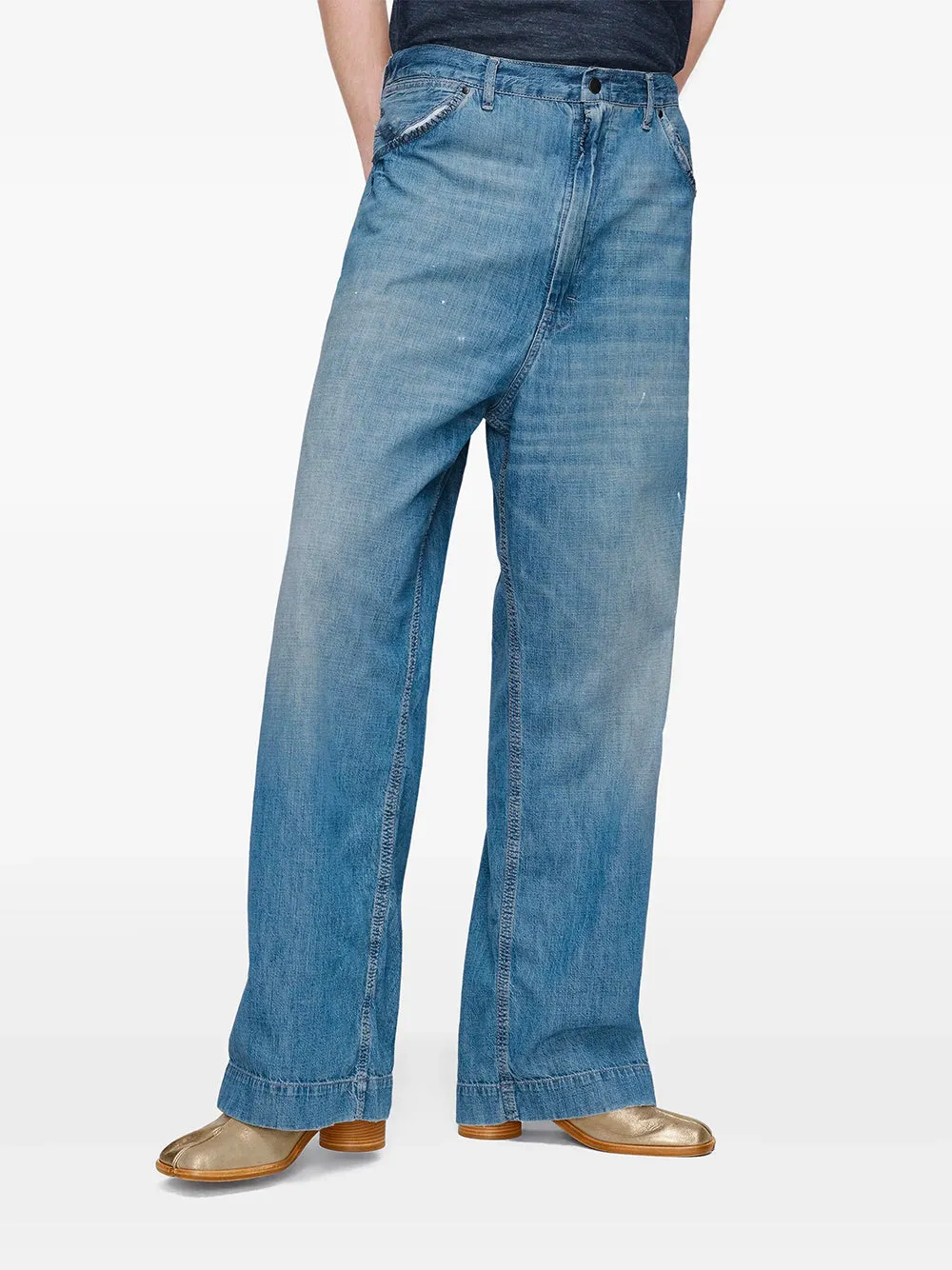 BLUE WIDE-LEG JEANS sold by Lord & Taylor product image thumbnail 5