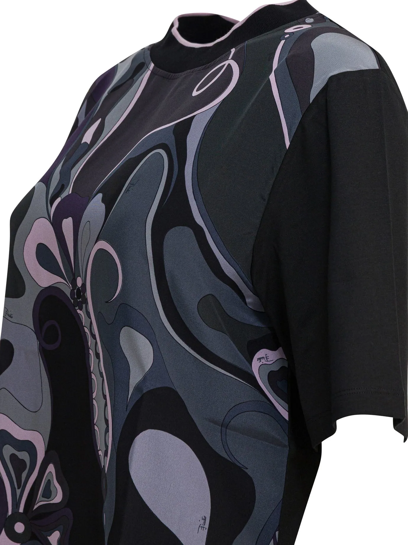 COTTON AND SILK CREWNECK T-SHIRT WITH PRINT sold by Lord & Taylor product image thumbnail 4