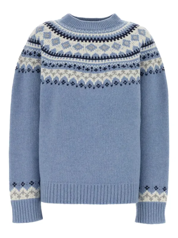 FAIR-ISLE PATTERNED WOOL SWEATER made by Miu Miu