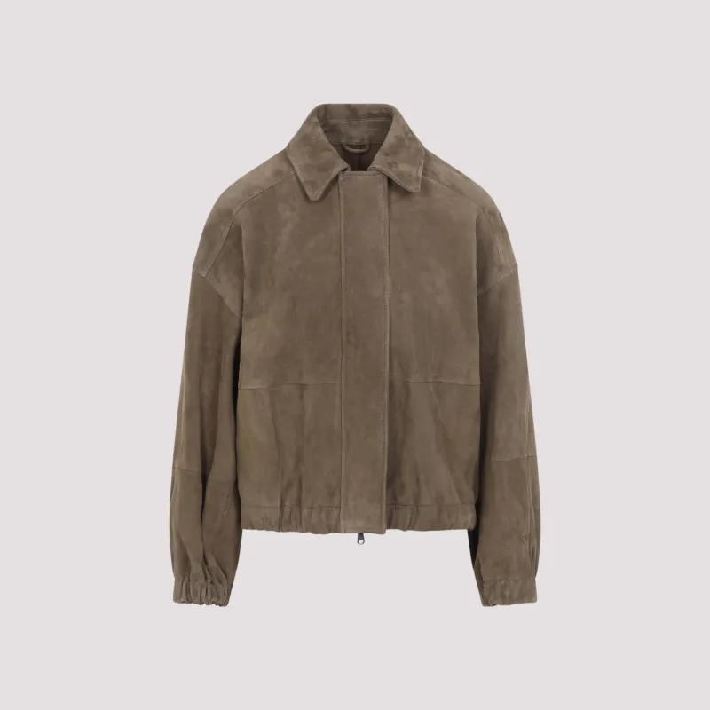 Brunello Cucinelli Suede Leather Jacket made by Brunello Cucinelli