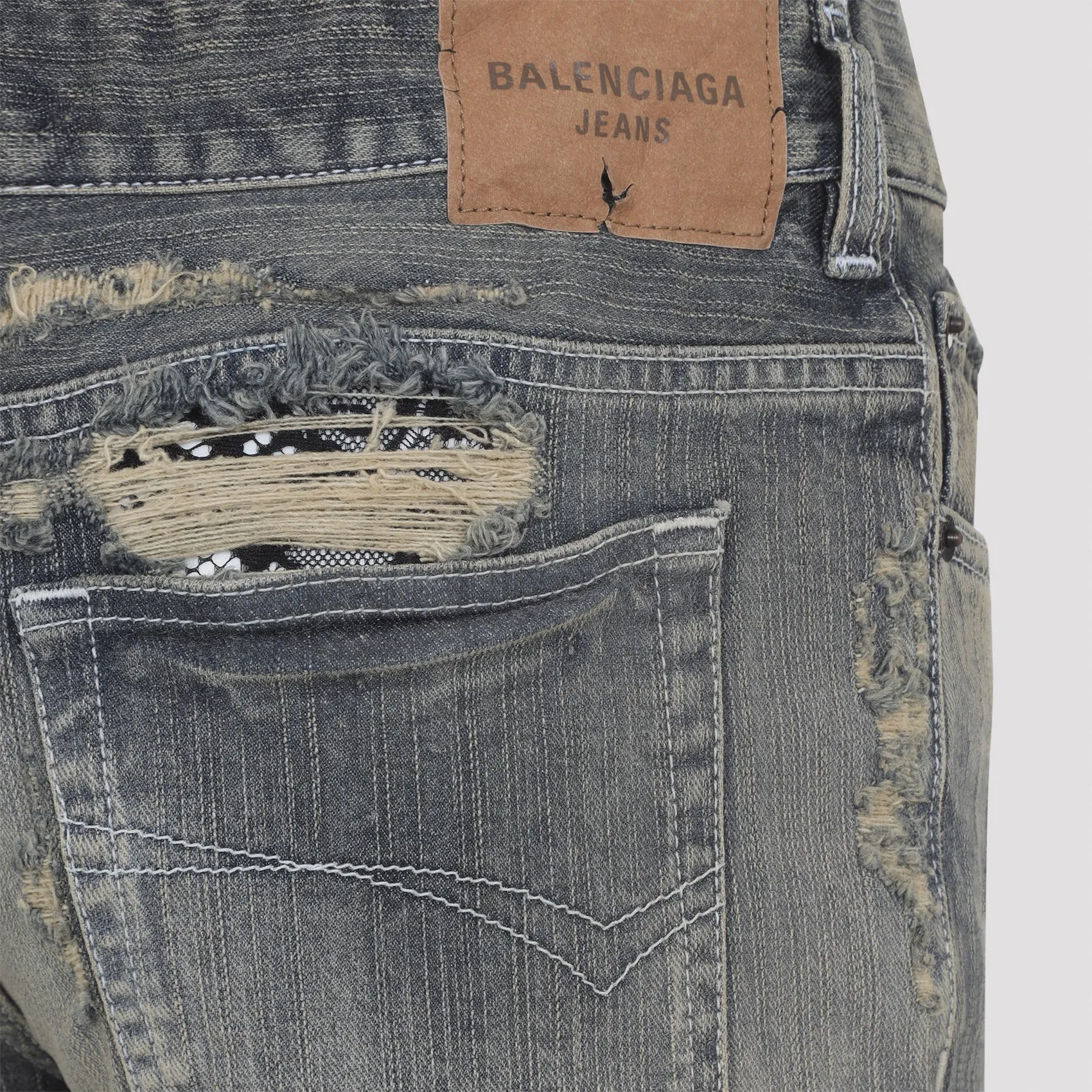 Balenciaga Laced Flared Capri Jeans sold by Lord & Taylor product image thumbnail 5