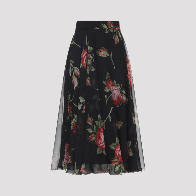 Dolce & Gabbana Silk Midi Skirt made by Dolce & Gabanna