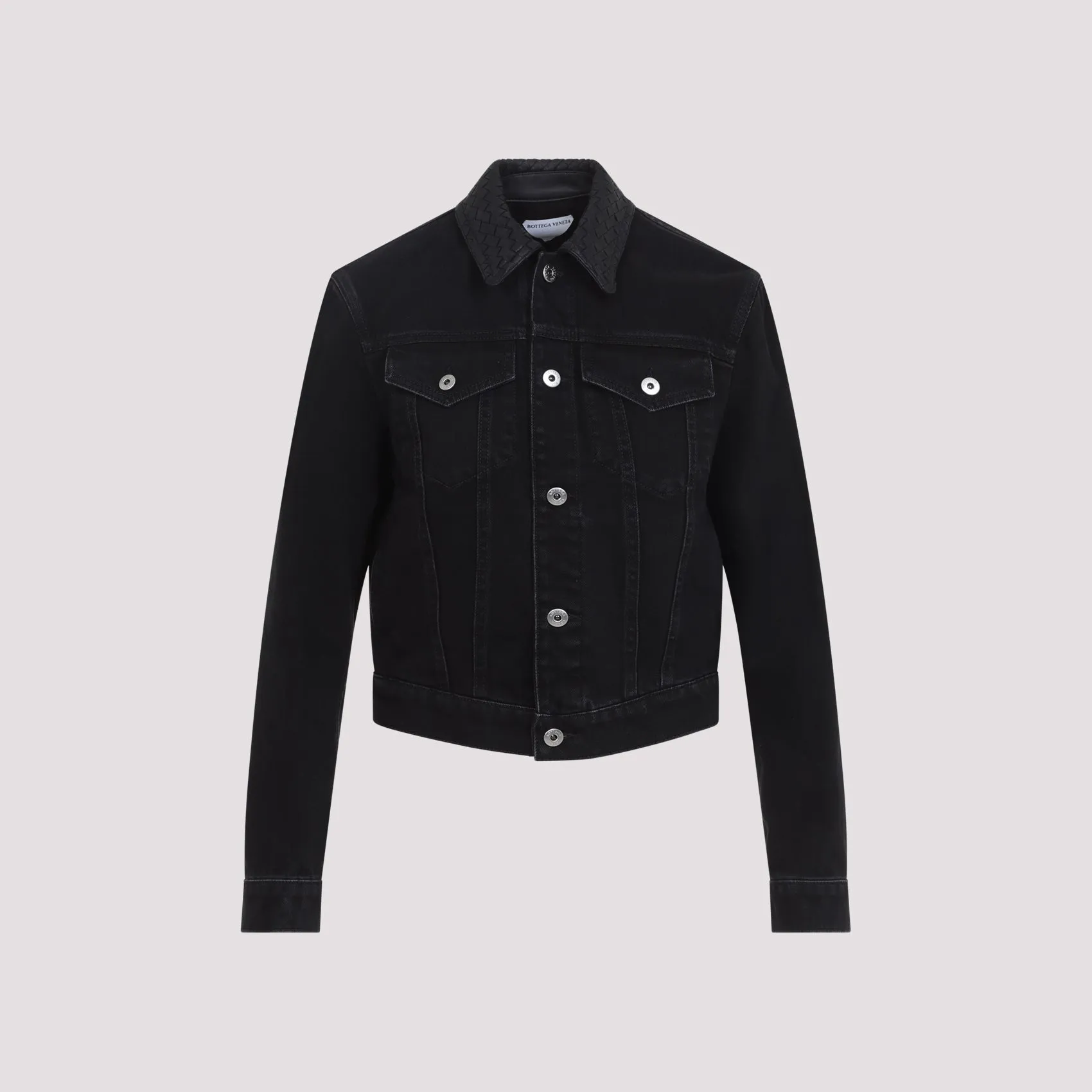 Bottega Veneta Intrecciato Collar Denim Jacket sold by Lord & Taylor