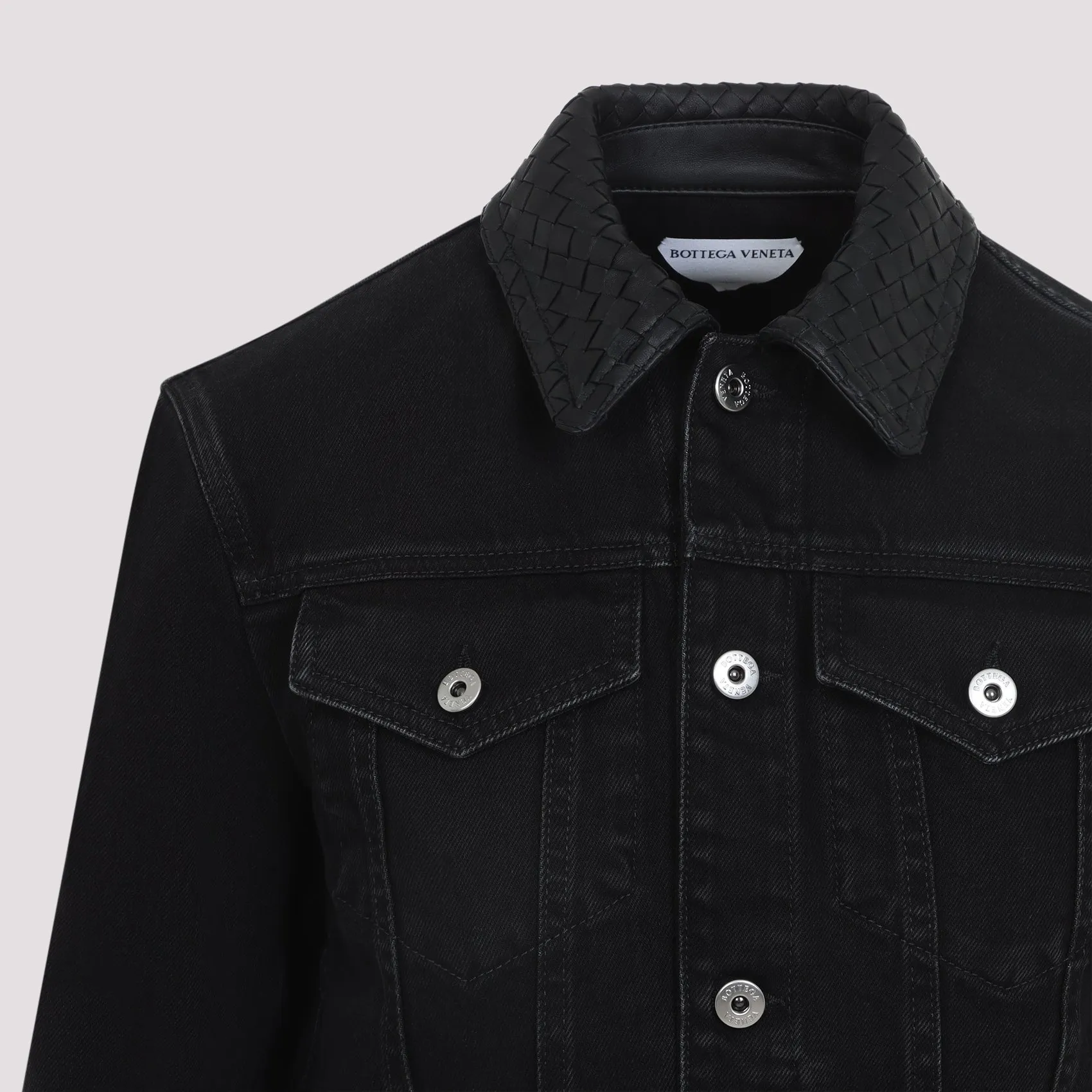 Bottega Veneta Intrecciato Collar Denim Jacket sold by Lord & Taylor product image thumbnail 5