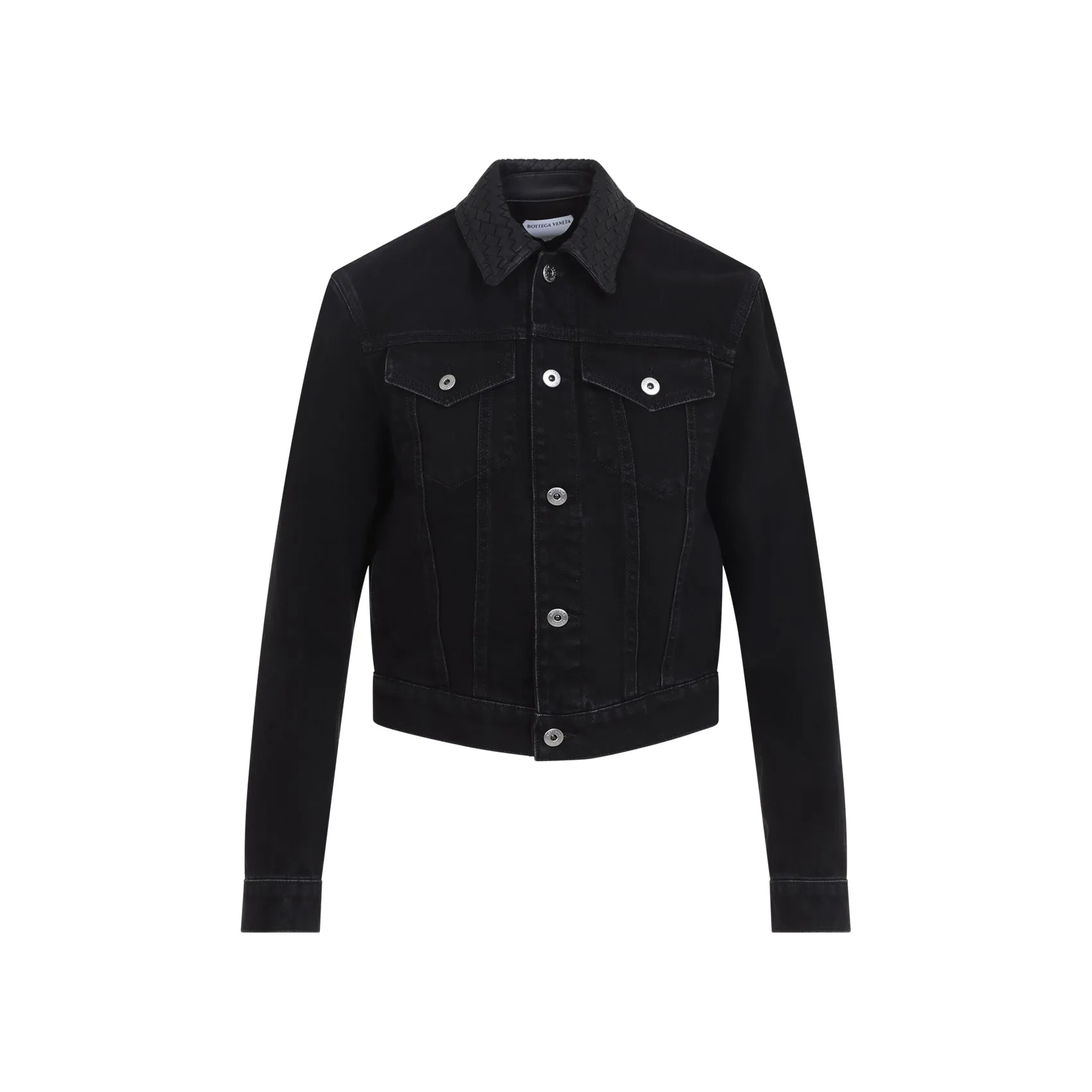 Bottega Veneta Intrecciato Collar Denim Jacket sold by Lord & Taylor product image thumbnail 2