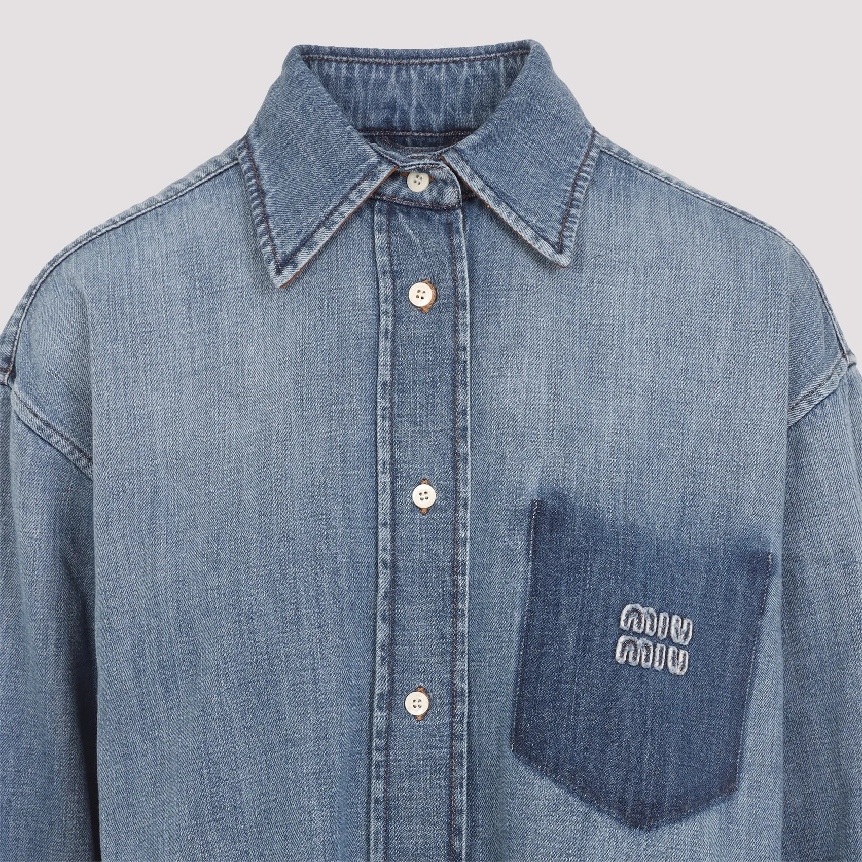 Miu Miu Denim Shirt sold by Lord & Taylor product image thumbnail 5