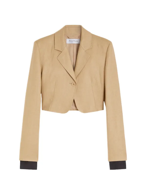 BEIGE LINEN BUONO BLAZER made by MaxMara