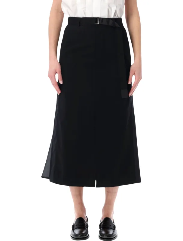 SACAI WOOL PLEATED MIDI SKIRT made by Sacai