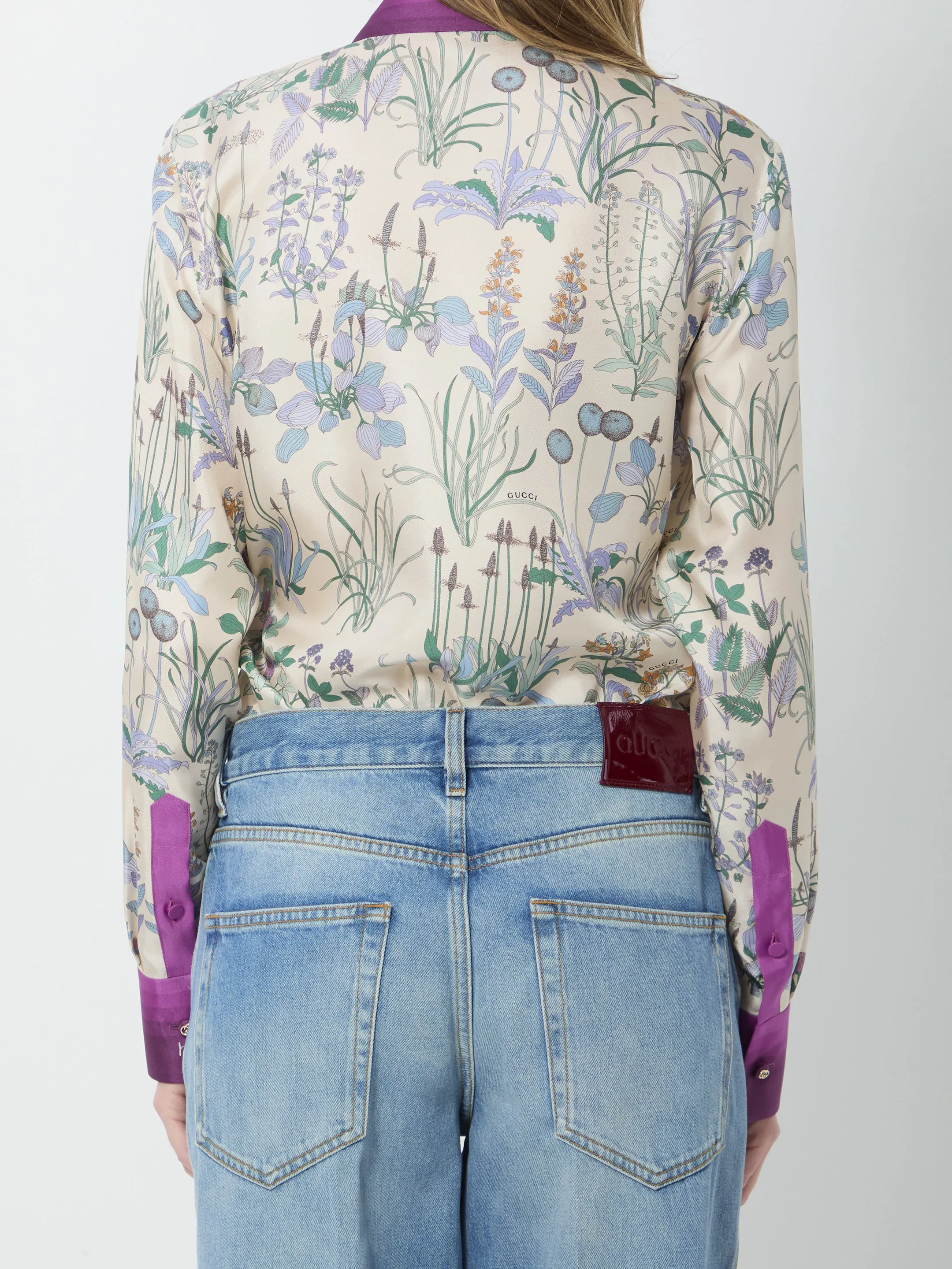 Printed silk twill shirt sold by Lord & Taylor product image thumbnail 4