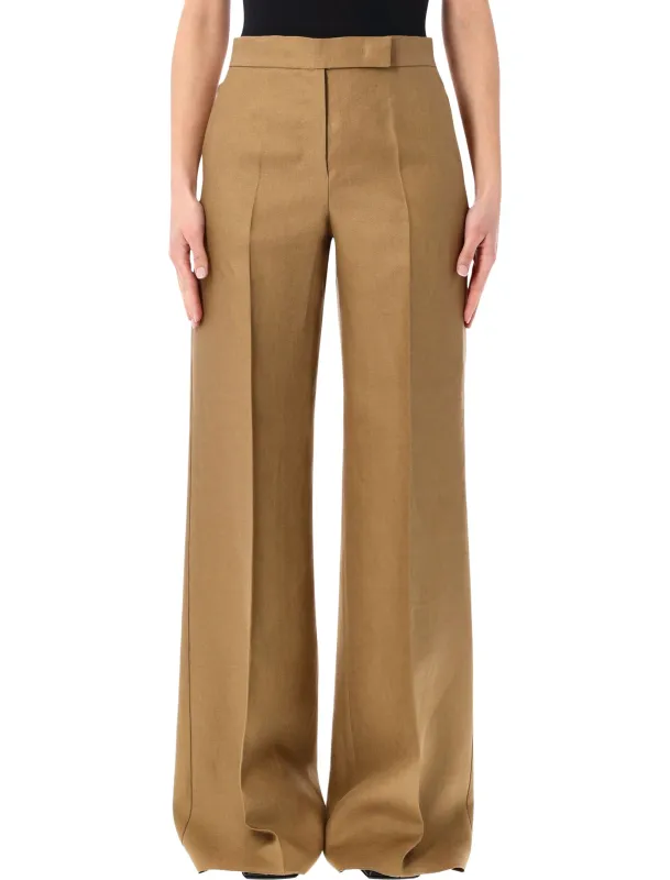 MAX MARA BADESSE WIDE-LEG LINEN TROUSERS made by MaxMara