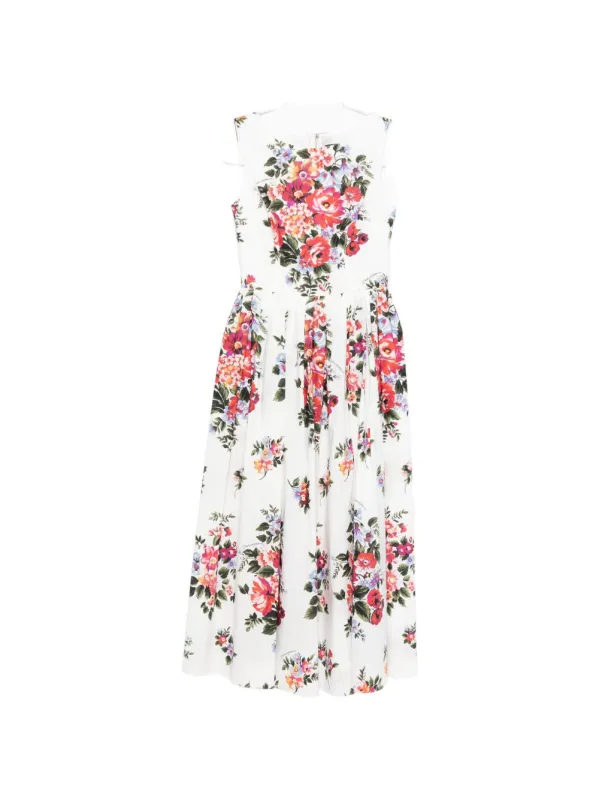 DOLCE&GABBANA FLORAL COTTON SLEEVELESS DRESS made by Dolce & Gabanna