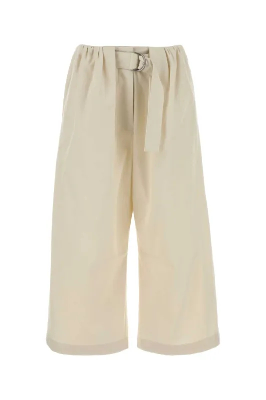IVORY COTTON BLEND WIDE-LEG PANT made by Loewe