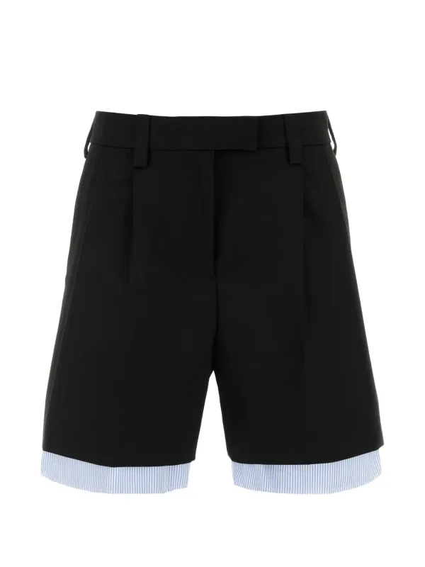 BLACK COTTON BERMUDA SHORTS made by Miu Miu