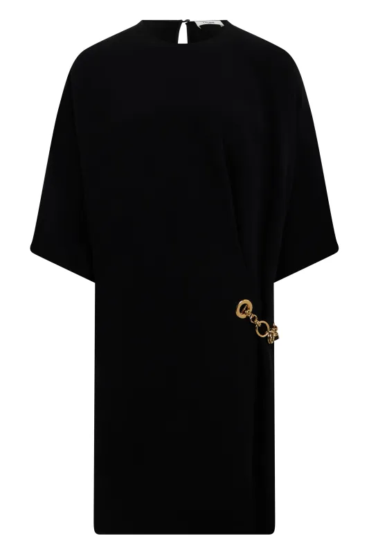 Dress with Wallet, Black Cady made by Celine